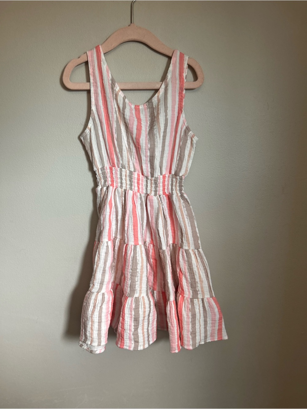 BearPaw 100% cotton Striped Tiered Sundress size 6x